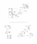 Air Cleaner Exhaust System Gear Reduction Diagram and Parts List for 12S252-0111-F8  Briggs and Stratton Engine